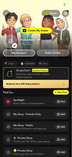 snap account 