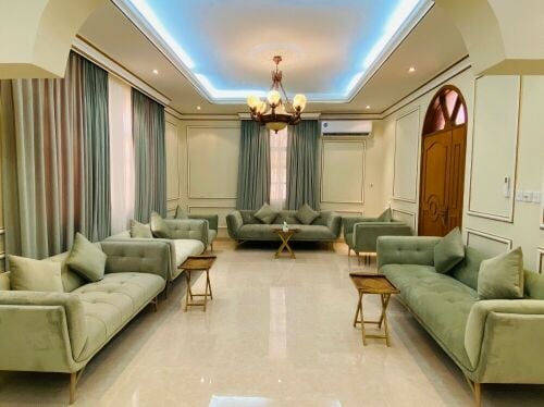 Majlis chair set with curtains and