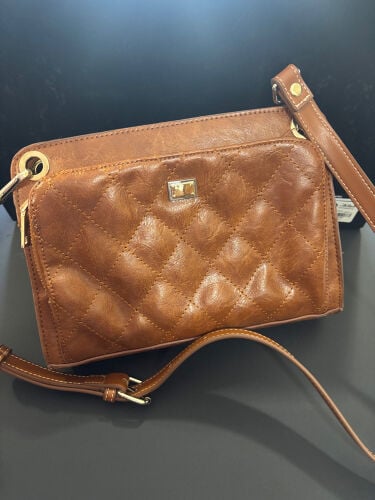 Quilted Cognac Brown Crossbody