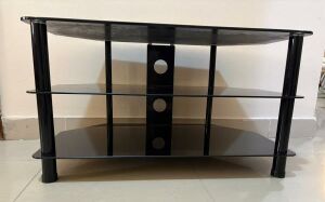 Modern Black Glass TV Stand