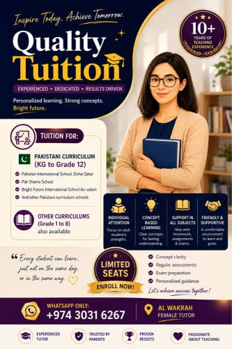 Pakistani Female Tutor