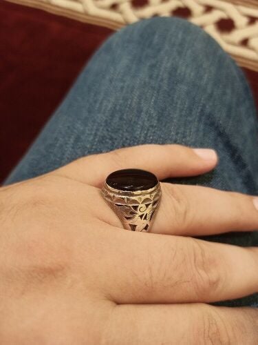 Elegant Silver Aqeeq Ring