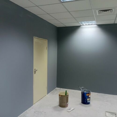 Gypsum board partition and painting