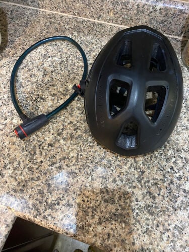 bicycle helmet and bike lock