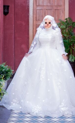 wedding dress with veil