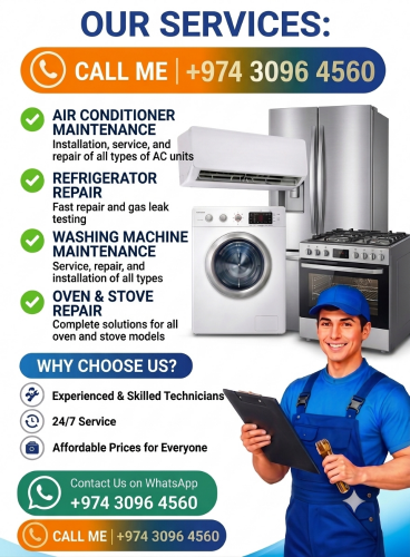 AC,Fridge,Washing,Gas Oven & cooker
