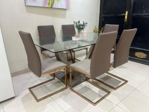 Glass dining table set for sale