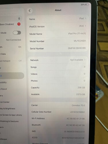 ipad pro 256 sim