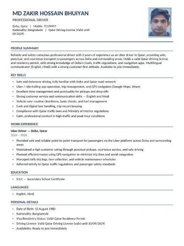 Driver job