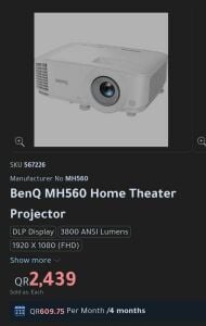 FOR SALE  BenQ MH560