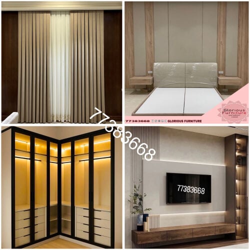 Bedroom, wardrobe, tv design, bed