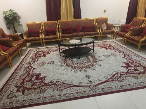 big living room with carpet