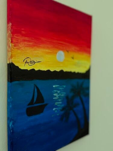 Handmade Sunset Seascape Painting