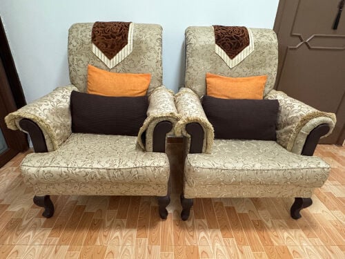 * Beige 7-seater sofa set: QAR 1,000
