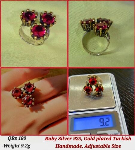 3 Silver Turkish Lady's Rings