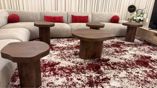 woody style tables living room 