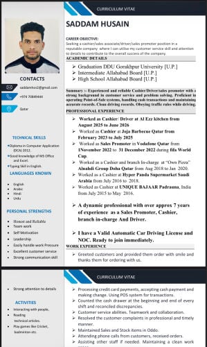 Cashier/Driver/Merchandiser/Saleman