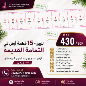 للبيع  15 قطعة أرض في الثمامة ال