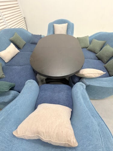 Blue Velvet Sofa Set 