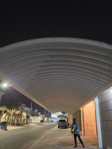 Quick span car parking shade