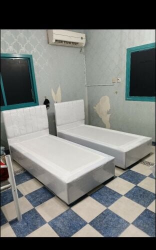 Bed, mattress, cabinet available