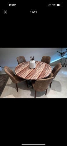 Modern dining table with chairs