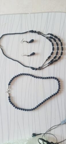Necklace, earrings