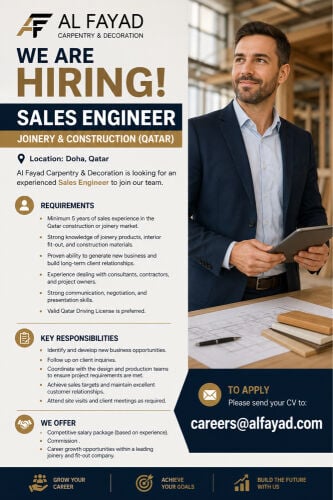 Sales Engineer – Joinery & Construc