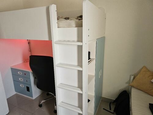 Ikea Bed with desk and closet