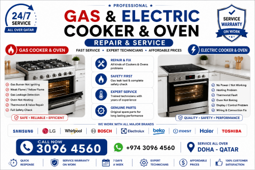 AC,Fridge,Washing,Gas Oven & cooker