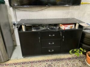 Black Sideboard  with Glass Top