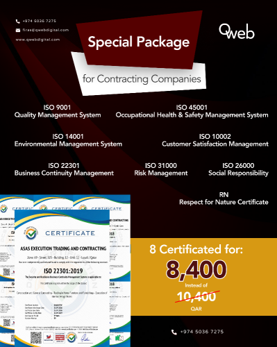 8 ISO Certificates for just 8,400!