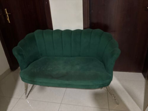 negotiable, green couch small 