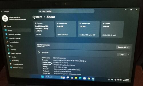 dell laltitude 5400, i5 8th gen