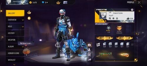free fire account