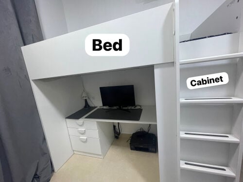 3 in 1 bed desk wardrobe