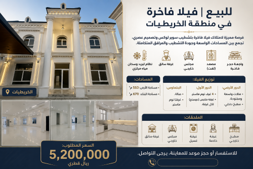 _ للبيع فيلا فاخرة في الخريطيات.