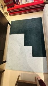 Modern Blue & White Rug  QAR 150
