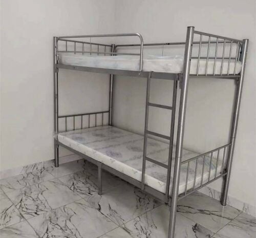 Silver Double Bed with mattresses