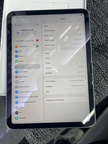 ipad a16 —-/128gb