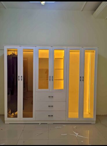 Glass cabinet with light inside