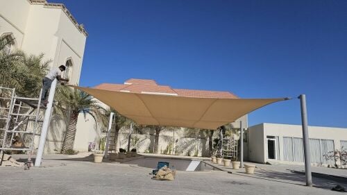 Fabric car parking shade