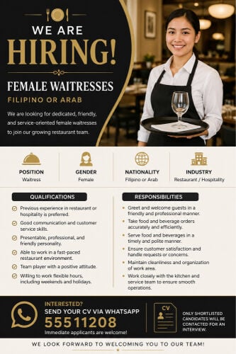Hiring Waitresses 