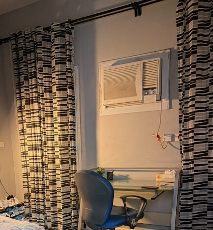 4 curtains with chiffons and pipes
