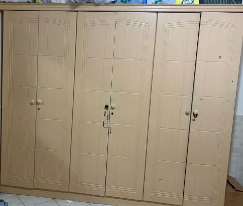 cupboard and bed