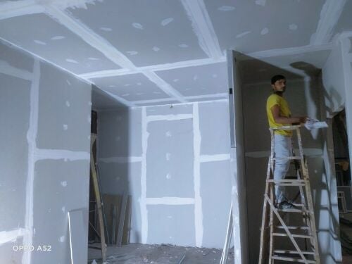 Gypsum board partition
