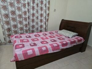 Wooden Cot with Bed