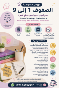Private Tutor - Grades 1 to 9