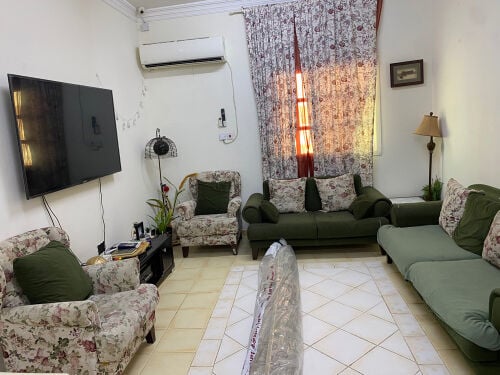 sofa with curtains 