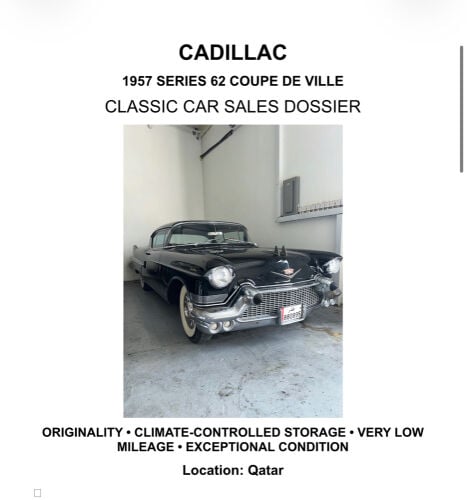 CADILLAC  1957 SERIES 62 COUPE DE V